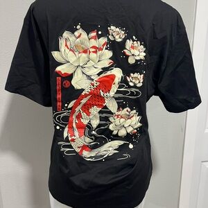 Black Koi Fish Graphic T-Shirt
